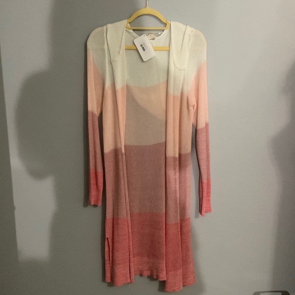 Hooded Colorblock Cardigan